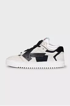 Men's suede sneakers with a signature logo
