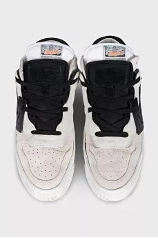 Men's suede sneakers with a signature logo