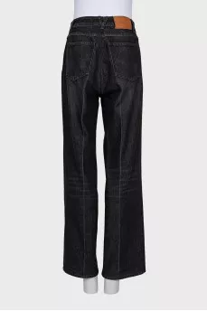 Wide-leg jeans with silver decoration