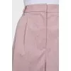 Pink straight-cut shorts with pockets