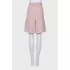 Pink straight-cut shorts with pockets
