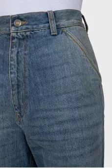 Paint stain effect jeans with tag