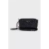 Black crossbody with branded embossing