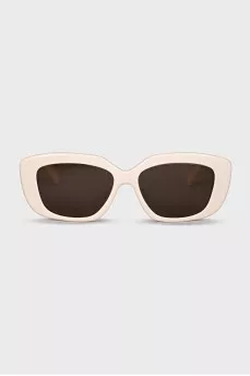 Rectangular sunglasses with white frames