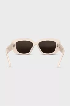 Rectangular sunglasses with white frames