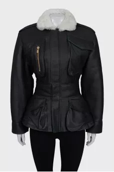 Insulated leather jacket