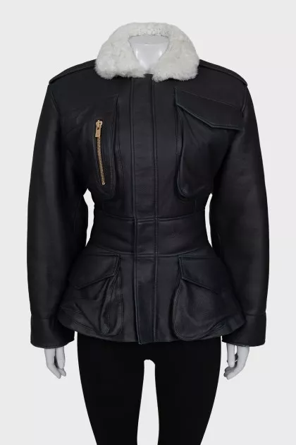 Insulated leather jacket