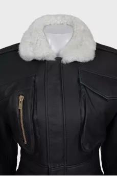 Insulated leather jacket
