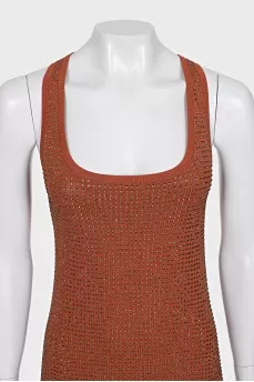 Brown dress with rhinestones