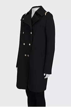 Wool coat with gold decor