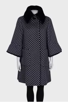 Blue polka dot coat