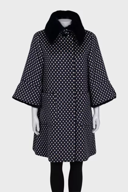 Blue polka dot coat