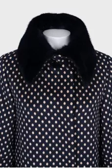 Blue polka dot coat