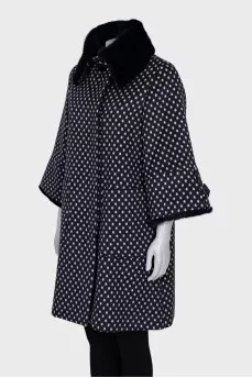 Blue polka dot coat