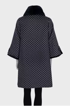 Blue polka dot coat