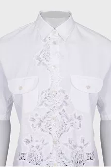 White shirt with lace inserts