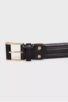 Men's black leather belt