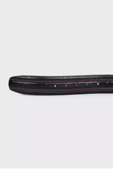 Men's black leather belt