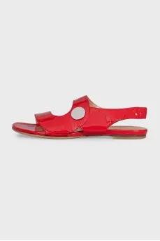 Red patent leather sandals