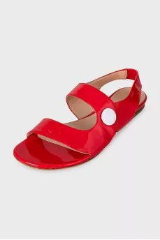 Red patent leather sandals