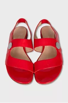 Red patent leather sandals