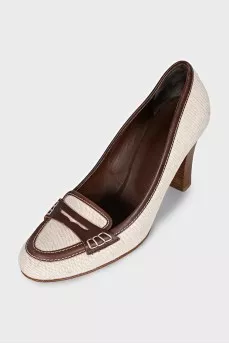 Canvas shoes with leather decor