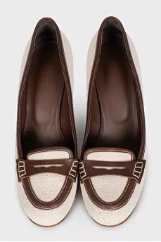 Canvas shoes with leather decor