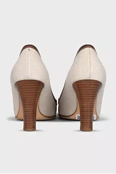 Canvas shoes with leather decor