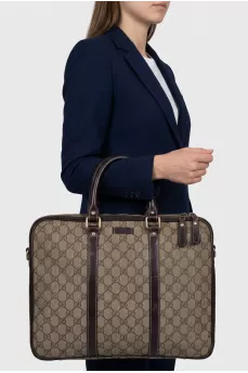 Monogrammed canvas briefcase