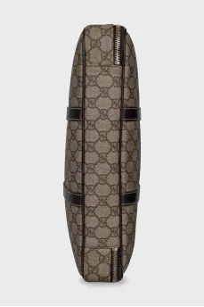 Monogrammed canvas briefcase
