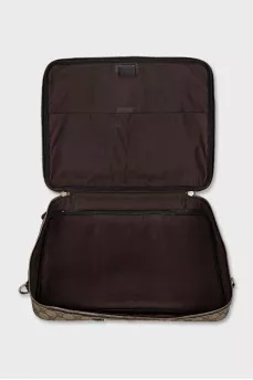 Monogrammed canvas briefcase