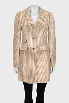 Single-breasted coat with a print