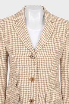 Single-breasted coat with a print