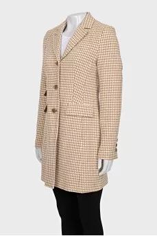 Single-breasted coat with a print