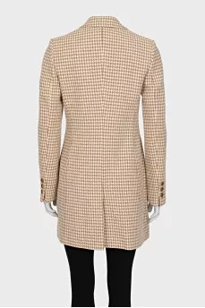 Single-breasted coat with a print
