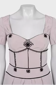 Fitted top decorated with crystals