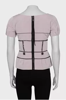 Fitted top decorated with crystals