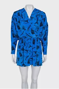 Blue velour jumpsuit