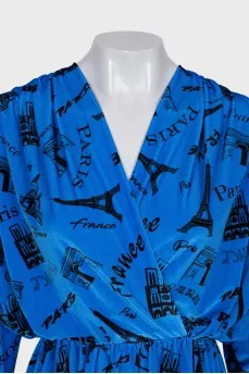Blue velour jumpsuit