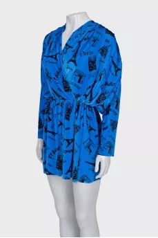 Blue velour jumpsuit