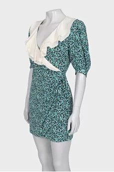 White collar dress with floral print