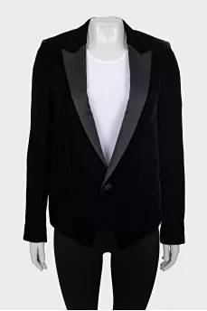 Velvet jacket with satin lapels