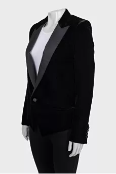 Velvet jacket with satin lapels