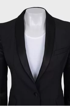 Cropped black wool jacket