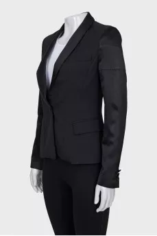 Cropped black wool jacket