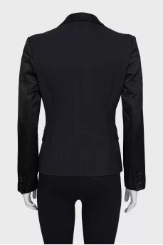 Cropped black wool jacket
