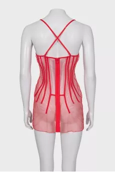 Lace slip with tag