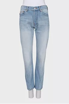 Голубые джинсы straight fit
