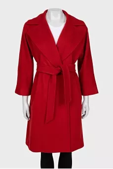 Red wool coat