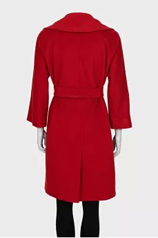 Red wool coat